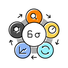 six sigma manufacturing engineer color icon vector. six sigma manufacturing engineer sign. isolated symbol illustration