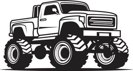 Giant Grunt: Logo of Monster Truck Off-Road King: Truck Emblematic Design © BABBAN