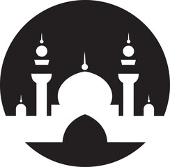 Faithful Foundations Mosque Logo Vector Eternal Essence Iconic Mosque Emblem