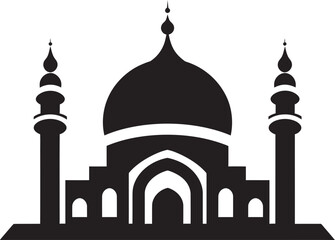 Reverent Rise Mosque Emblematic Design Divine Design Iconic Mosque Vector