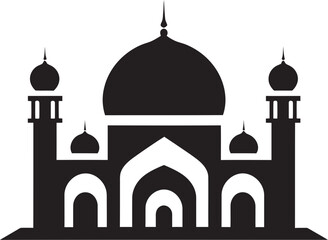 Sanctified Serenity Mosque Icon Vector Divine Dwelling Emblematic Mosque Icon