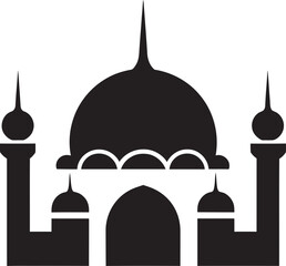 Spiritual Skyline Mosque Logo Vector Hallowed Hallmark Iconic Mosque Emblem