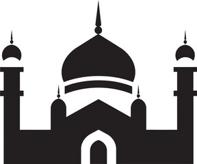Sublime Sanctum Mosque Icon Design Celestial Columns Emblematic Mosque Vector