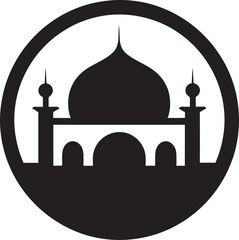 Celestial Citadel Emblematic Mosque Design Sanctified Structure Mosque Icon Vector