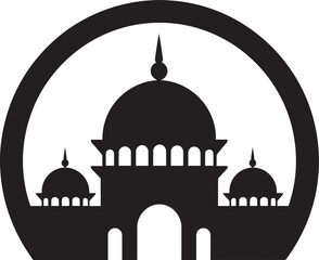 Tranquil Temples Mosque Icon Vector Serene Sanctuary Emblematic Mosque Icon
