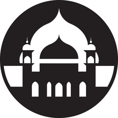 Ethereal Enclave Mosque Icon Emblem Sacred Skylines Emblematic Mosque Logo
