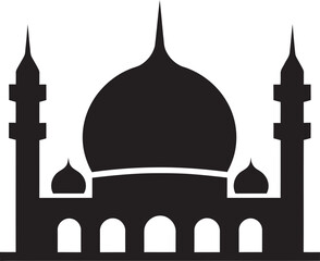 Ethereal Enclave Mosque Icon Emblem Sacred Skylines Emblematic Mosque Logo