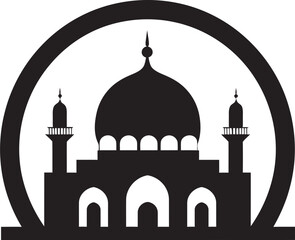 Spiritual Spire Mosque Logo Vector Hallowed Heights Iconic Mosque Emblem