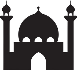 Serene Sanctuary Emblematic Mosque Icon Spiritual Spire Mosque Logo Vector