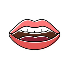 ee letter mouth animate color icon vector. ee letter mouth animate sign. isolated symbol illustration