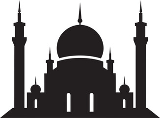 Divine Design Emblematic Mosque Logo Celestial Charm Iconic Mosque Vector