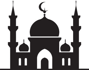 Spiritual Spire Mosque Iconic Emblem Hallowed Heights Emblematic Mosque Logo