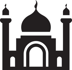 Celestial Charm Iconic Mosque Vector Tranquil Temples Emblematic Mosque Icon