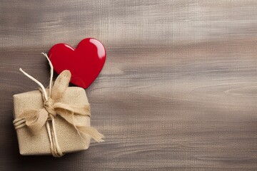 A gift box for celebrating Valentine's Day with red hearts - Powered by Adobe