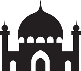 Divine Domes Iconic Mosque Vector Sanctified Serenity Emblematic Mosque Icon