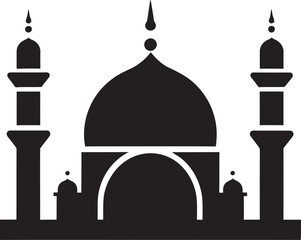 Sacred Silence Mosque Iconic Emblem Divine Design Emblematic Mosque Logo