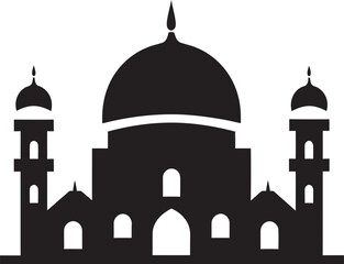 Tranquil Temples Emblematic Mosque Icon Spiritual Spire Mosque Iconic Emblem
