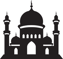 Serene Structure Emblematic Mosque Icon Sacred Silence Mosque Iconic Emblem