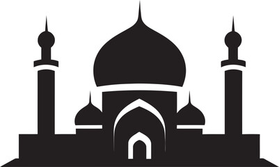 Heavenly Haven Iconic Mosque Vector Serene Structure Emblematic Mosque Icon