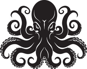 Serene Suction Logo Vector Icon Tentacle Tales Octopus Emblem Design