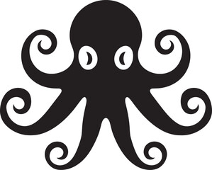 Obraz premium Oceanic Opulence Octopus Emblem Design Inky Illusions Octopus Icon Vector