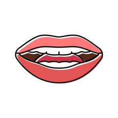 Fototapeta premium a e i letter mouth animate color icon vector. a e i letter mouth animate sign. isolated symbol illustration