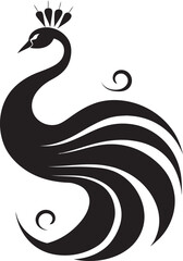 Fototapeta premium Opulent Overture Peacock Logo Vector Avian Artistry Emblematic Design