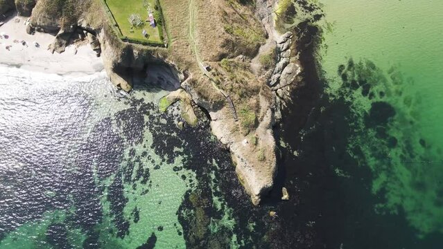 Aerial view of Black sea coast near Coral beach, Burgas Region, Bulgaria 