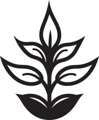Obraz premium Botanic Brilliance Iconic Plant Vector Verdant Visions Plant Logo Design