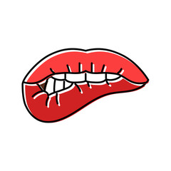 erotic sexy mouth female color icon vector. erotic sexy mouth female sign. isolated symbol illustration