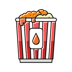 caramel popcorn food color icon vector. caramel popcorn food sign. isolated symbol illustration