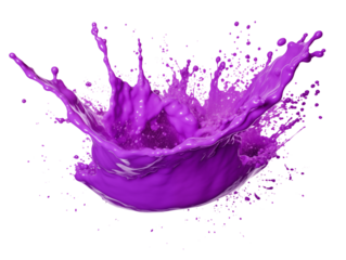 Purple paint splash isolated transparent, generative ai 