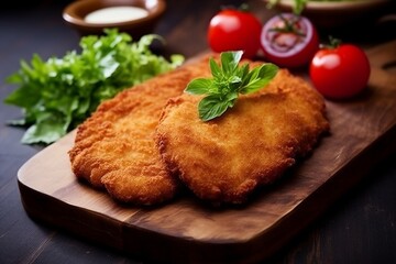 A succulent breaded and fried meat cutlet, the classic Milanesa, served with a choice of creamy mashed potatoes or as a hearty sandwich.