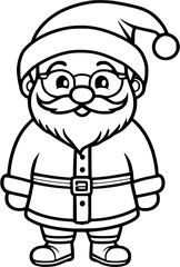 Santa Claus vector line-art illustration