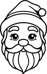 Santa Claus vector line-art illustration