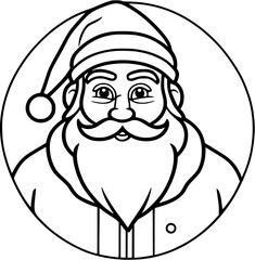 Santa Claus vector line-art illustration
