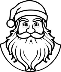 Santa Claus vector line-art illustration