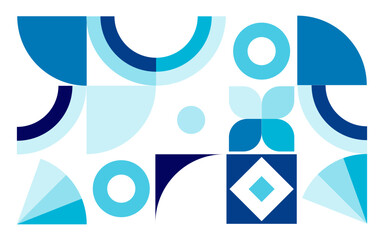 Abstract geometric colorful flat mosaic composition seamless pattern