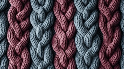 Blue and rose Knitted Wool Closeup Background. Knitted Texture. Knit Fabric Texture, Wool Knitted pattern
