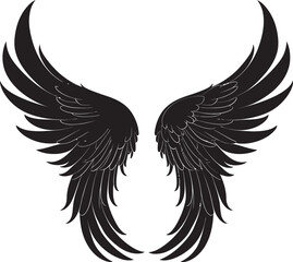 Celestial Feathers: Angel Wings Emblem Seraphic Soar: Iconic Wings Design