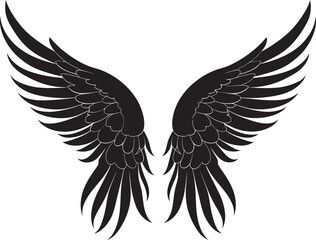 Celestial Feathers: Logo of Angel Wings Seraphic Soar: Angel Wings Icon Vector