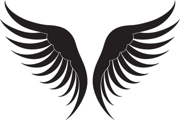 Fototapeta premium Serene Seraph: Iconic Angel Emblem Angelic Aura: Wings Logo Vector