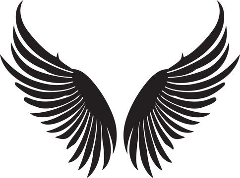 Celestial Feathers: Logo of Angel Wings Seraphic Soar: Angel Wings Icon Vector