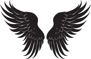 Seraphic Soar: Angel Wings Icon Vector Divine Radiance: Iconic Wings Emblem