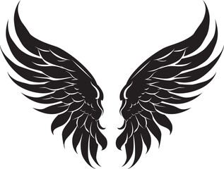 Cherubic Charm: Logo Vector Wings Celestial Feathers: Angel Wings Emblem