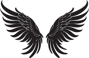 Divine Radiance: Emblematic Angel Icon Ethereal Elegance: Angel Wings Vector