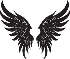 Serene Seraph: Iconic Angel Emblem Angelic Aura: Wings Logo Vector