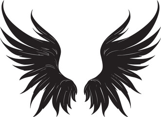 Angelic Aura: Wings Emblematic Logo Graceful Guardian: Angel Icon Vector