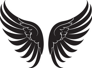 Cherubic Charm: Wings Icon Design Celestial Feathers: Logo of Angel Wings