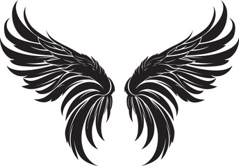 Seraphic Soar: Angel Wings Icon Vector Divine Radiance: Iconic Wings Emblem